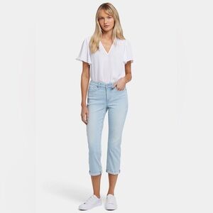 NEW NYDJ Chloe Skinny Capri Jeans Clear Waters 4P Petite Light Wash Denim Slim